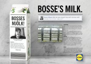 One of Lidl's recent US advertisements promoting Bosse's Milk.